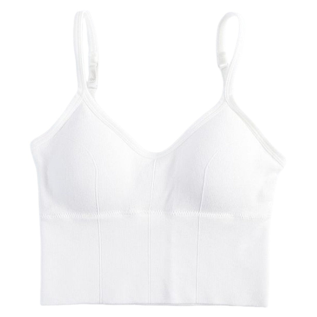 ブラトップ レディース ブラジャー ハーフトップ カップ付きインナー 下着 Vネック 美背中 無地 セクシー シンプル おしゃれ