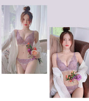 ブラジャー スタンダードショーツ パンツ 2点セット 上下セット レディース 女性 下着 インナー フルカップブラ 三段ホック 幅広 レース リボン 花柄 ブラック ホワイト セクシー かわいい キュート
