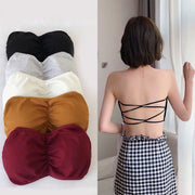 ストラップレスブラ レディース ノンワイヤー カップ付きインナー チューブトップブラジャー ベアトップ 見せブラ 美背中 無地