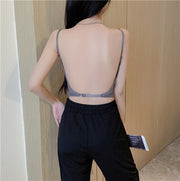 ブラトップ カップ付き キャミソール バックオープン 背中見せ 背中開き 3way ストラップ レディース 女性下着 インナー ブラジャー ハーフトップブラ ヨガ タンス スポブラ おしゃれ かわいい スタイリッシュ