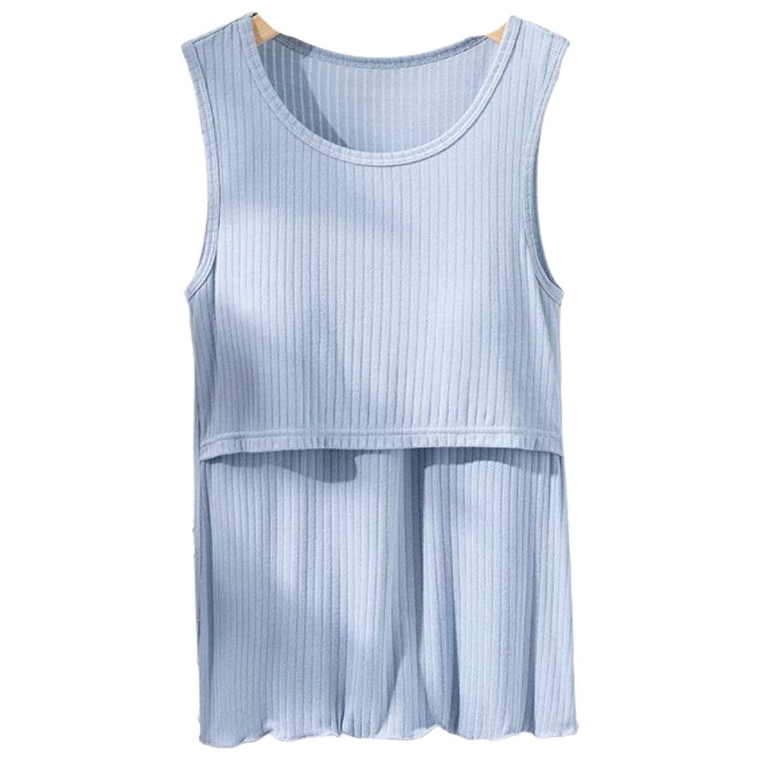 授乳肌着 マタニティインナー パッド付 カップ付 タンクトップ ブラトップ レディース スリップ インナー 下着 リブ 無地 マタニティママ アンダーウエア