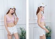 ノンワイヤーブラ ブラジャー ナイトブラ スポーツブラ パッド付 カップ付き ハーフトップ レディース 女性 シンプル おしゃれ 単色 無地 締め付けない 楽ちん インナー 下着 デイリー 婦人用