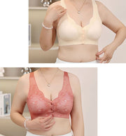 フルカップブラ ブラジャー 下着 インナー 前開き ボタン スナップボタン レディース 女性 大きいサイズ ノンワイヤー 通気性 シンプル カジュアル 簡単着脱