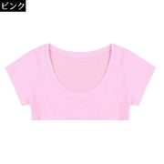 シャツ レディース 女性 半袖Tシャツ 超ショート丈 Uネック セクシー タイト スリム 無地 シンプル
