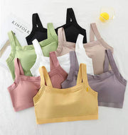 ハーフトップブラ ノンワイヤーブラ ブラジャー 単品 レディース カップ付き 女性下着 インナー 無地 単色 肌着 スクエア シンプル カジュアル デイリー 普段使い リラックスタイム 女子 女性 婦人