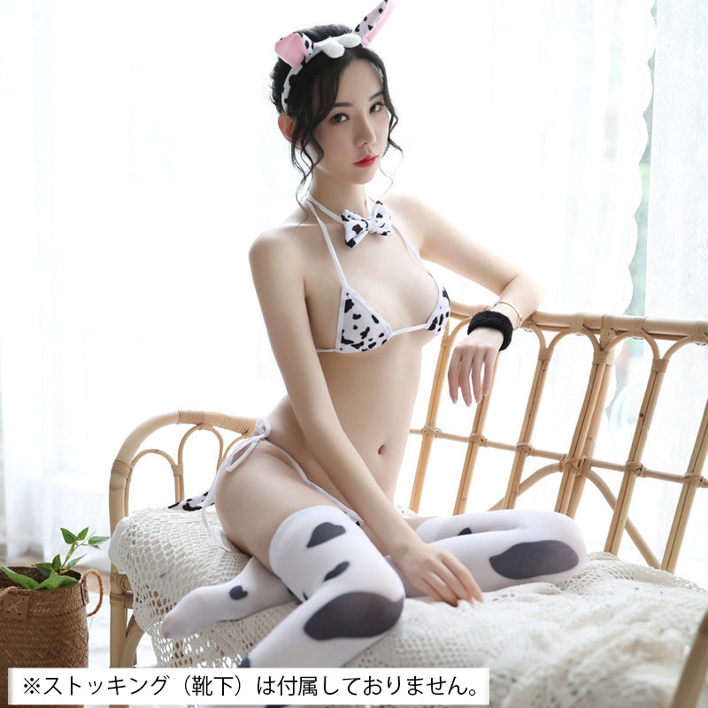 セクシーコスチューム ４点セット コスプレ 三角ブラ＆ショーツ ウシ 牛 商品画像3