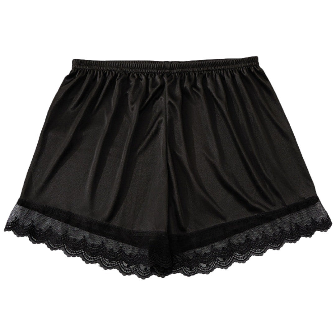 ペチパンツ ペチコート レディース ショート 3分丈 チュールレース インナー 見せパン タップパンツ 薄手 透け防止 フレア