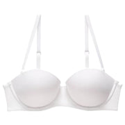 モールドカップブラ レディース インナー 1/2カップ ストラップレス 小胸 ブラジャー 単品 無地 ストラップ取り外し可 2段フック 女性用 下着 アンダーウエア ブラック ホワイト ベージュ