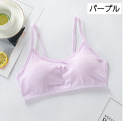 ジュニアブラ ブラジャー 女児下着 インナー 肌着 ノンワイヤー 無地 単色 シンプル 小学生 中学生 キッズ パステルカラー おしゃれ かわいい 女の子 リボン 定番 ベーシック