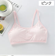 ジュニアブラ ブラジャー 女児下着 インナー 肌着 ノンワイヤー 無地 単色 シンプル 小学生 中学生 キッズ パステルカラー おしゃれ かわいい 女の子 リボン 定番 ベーシック