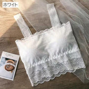 ブラトップ レディース 女性用下着 インナー キャミソール 総レース シースルー パッド付き ショート丈 おしゃれ かわいい セクシー 透け感 短め フィット感 重ね着 レイヤード 無地 ブラック ホワイト ベージュ 黒 白