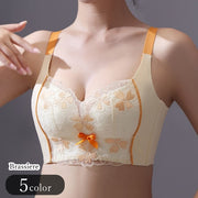 フルカップブラ 温感ブラ ブラジャー レディース 女性 インナー 下着 幅広 立体的 レース リボン 5段ホック 4列ホック 花柄 フラワー ブラック レッド オフホワイト カジュアル かわいい キュート ガーリー おしゃれ