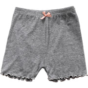 ペチパンツ オーバーパンツ タップパンツ 女の子 キッズ 子供用 ジュニア インナーボトムス 無地 メロウフリル リボン チラ見え防止 安全ショーツ 下着 肌着 定番 シンプル 可愛い 透け防止 部屋着 ガールズ 女児 黒 グレー 白 紫 ピンク
