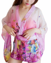 セクシーランジェリー レディース 3点セット 浴衣 帯 Tバックショーツ 花柄 ピンク 黒 青 シースルー セクシー浴衣 着物 大人 セクシー下着 女性下着 仮装 衣装 可愛い