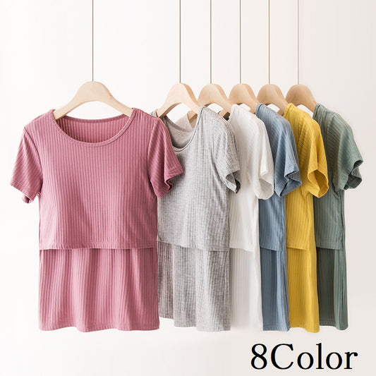 授乳服 マタニティ インナー 半袖 カットソー ルームウェア 商品画像