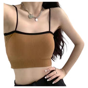 ブラトップ ハーフトップ キャミソールブラ カップ入りキャミソール カップ付きキャミソール レディース 女性 インナー 下着 トップス ショート丈 ミニ丈 ノースリーブ 裾リブ リブ生地 無地 ブラック ベージュ グリーン シンプル セクシー 可愛い キュート おしゃれ
