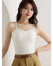ブラトップ カップ付きインナー キャミソール レディース 女性 下着 ノンワイヤー ブラ一体型 キャミブラ 楽ちん 婦人服 プルオーバー シンプル ストレスフリー
