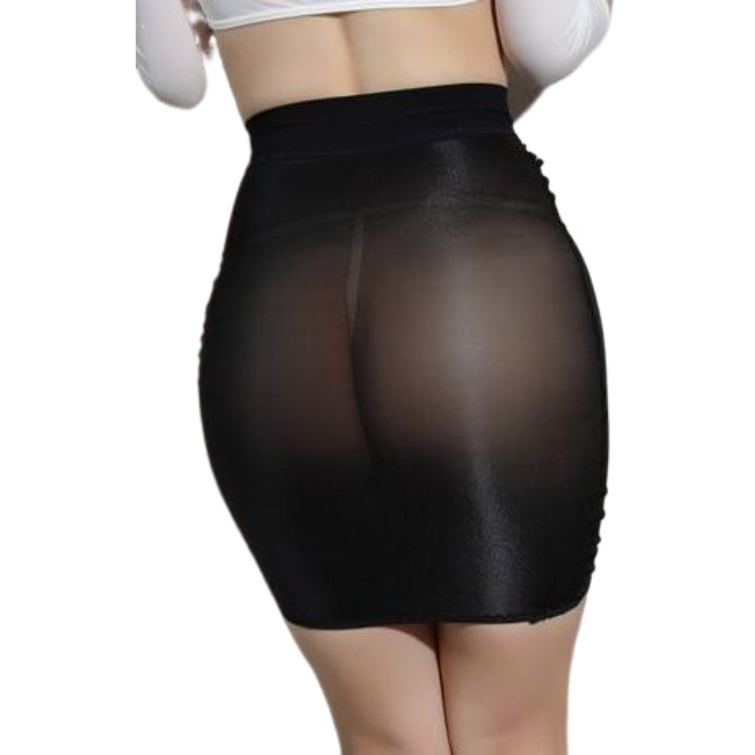 ミニスカート レディース 女性用 タイト 無地 光沢 ブラック バリエーション画像