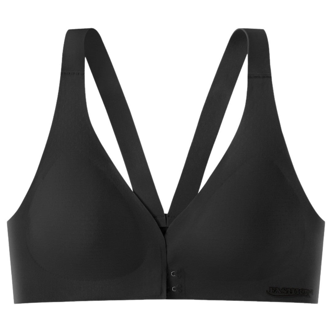 ノンワイヤーブラ ブラジャー レディース 女性 インナー 下着 3／4カップ フロントホック シームレス 脇高 無地 シンプル 婦人