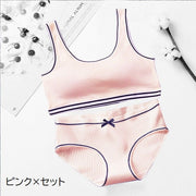 ブラジャー ショーツ 上下セット スポーツブラ ノンワイヤーブラ ハーフトップブラ スタンダードショーツ 下着 女性用 レディース カップ付き パッド付き フルバック スポーツブラ リブ ナイトブラ おしゃれ かわいい シンプル カジュアル スポーティー 中学生 高校生 学生 デイリー 普段使い