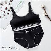 ブラジャー ショーツ 上下セット スポーツブラ ノンワイヤーブラ ハーフトップブラ スタンダードショーツ 下着 女性用 レディース カップ付き パッド付き フルバック スポーツブラ リブ ナイトブラ おしゃれ かわいい シンプル カジュアル スポーティー 中学生 高校生 学生 デイリー 普段使い