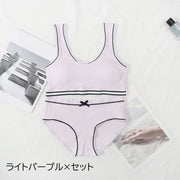 ブラジャー ショーツ 上下セット スポーツブラ ノンワイヤーブラ ハーフトップブラ スタンダードショーツ 下着 女性用 レディース カップ付き パッド付き フルバック スポーツブラ リブ ナイトブラ おしゃれ かわいい シンプル カジュアル スポーティー 中学生 高校生 学生 デイリー 普段使い