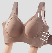 ブラジャー レディース ノンワイヤー フルカップ 同色2枚セット 脇肉補正 シームレス 薄手 大きいサイズ 小さく見せる インナー 下着 普段使い すっきり