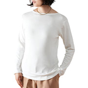 レディース 長袖tシャツ インナーレディース プラスナオ plus nao  カットソー 無地 コットン 綿  ボートネック Uネック  クルーネック トップス 10分袖 長袖   あったかインナー 敏感肌  低刺激    秋 冬 重ね着 肌着