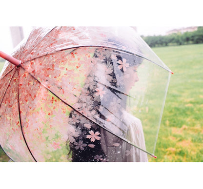 傘 ビニール傘 雨傘 レディース クリア 桜 商品画像2