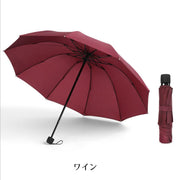 折りたたみ傘 三つ折り 雨傘 10本骨 カサ 無地 虹色 単色 男女兼用 持ち運び コンパクト レディース メンズ レイングッズ 雨具 ブラック ネイビー ワイン レインボー