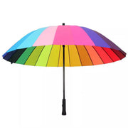 長傘 雨傘 レディース メンズ 男女兼用 ワンタッチ ジャンプ傘 雨具 レインボー 虹色 24本骨 ユニセックス レイングッズ おしゃれ かわいい カラフル 派手め ゴルフ スポーツ かさ カサ
