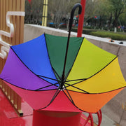 長傘 雨傘 レディース メンズ 男女兼用 ワンタッチ ジャンプ傘 雨具 シンプル レインボー 8本骨 ユニセックス レイングッズ おしゃれ