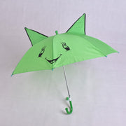 傘 キッズ 43.5cm 子供用 雨傘 耳付き 顔 かわいい ユニーク 個性的 ネコ キツネ アニマル おしゃれ 女の子 男の子 幼稚園 保育園 園児
