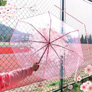 折りたたみ傘 レディース 女性 大人用 手動式 3段折り 透明タイプ 8本骨 雨傘 花柄 サクラ柄 携帯用 折り畳み 持ち運び 通勤 通学 買い物 お出掛け