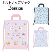 ナップザック キルト キッズ 子供 女の子 男の子 リュックサック 持ち手つき for シナモロール ドラえもん すみっコぐらし