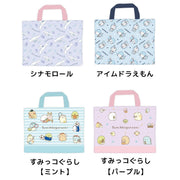 キルトレッスンバッグ トートバッグ 通園バッグ キッズ 子供 キャラクター キルティング for 小学生 幼稚園 保育園 女の子 男の子 シナモロール ドラえもん すみっコぐらし