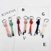バッグチャーム キーリング キーホルダー レザー調 フェイクレザー 結び目 飾り 雑貨 シンプル バッグ用アクセサリー おしゃれ レディース メンズ 女性 男性
