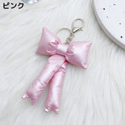 バッグチャーム キーホルダー キーリング レディース キッズ 女の子 子供 ナスカン付き ビッグリボン 大きめ かわいい 可愛い
