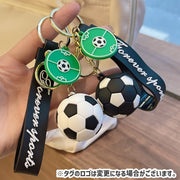 キーホルダー バッグチャーム キーリング キーチャーム 雑貨 タグ付き サッカーボール ユニーク かっこいい プレゼント ギフト 贈り物