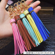 バッグチャーム タッセルチャーム 単品 1個 キーホルダー キーリング タッセル フリンジ ナスカン付き レザー調 揺れる おしゃれ かわいい シンプル カジュアル