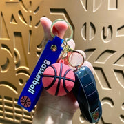 キーホルダー キーリング バッグチャーム キーチャーム チャーム ボール型 バスケットボール サッカーボール テニスボール ラグビーボール スポーツ ギフト 鍵 バッグ おしゃれ プレゼント