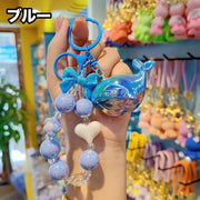 キーホルダー キーリング バッグチャーム レディース 女性用 クジラ ビーズ おしゃれ かわいい キーチャーム ギフト プレゼント 贈り物 キュート ガーリー 大人女子