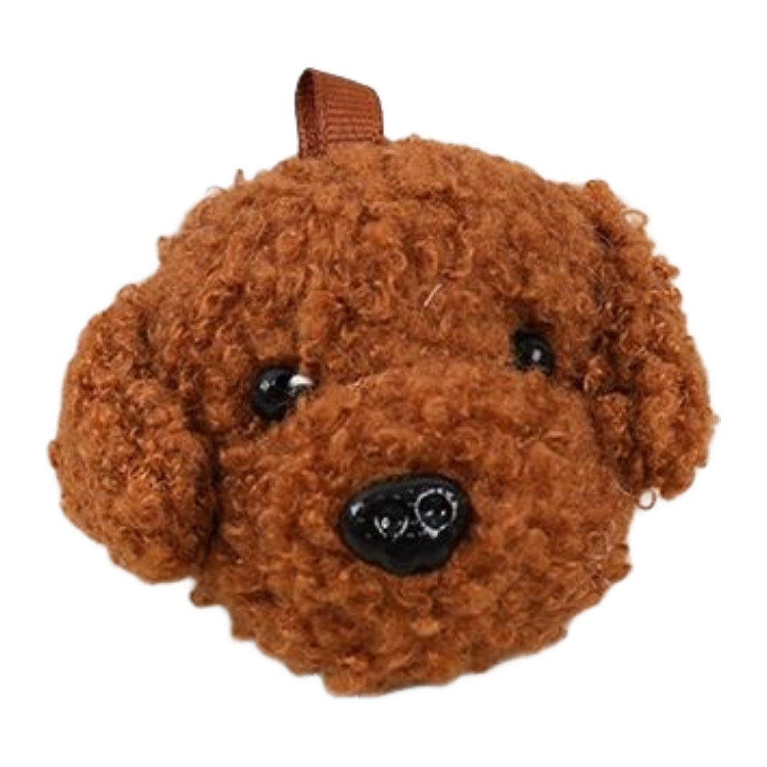キーホルダー キーチャーム 犬 トイプー トイプードル フェイス もこもこ バッグチャーム イヌ ドッグ アニマル 動物 愛犬 かわいい 目印 ギフト プレゼント ブラウン 茶色