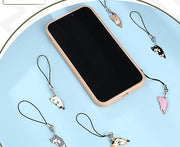 スマホストラップ キーホルダー バッグチャーム 猫 ネコ シンプル お洒落 可愛い 目印 スマートフォン カメラ デジカメ