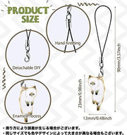 スマホストラップ キーホルダー バッグチャーム 猫 ネコ シンプル お洒落 可愛い 目印 スマートフォン カメラ デジカメ