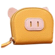 カードケース じゃばら式 ミニ財布 カード入れ お札入れ コンパクト ジャバラ 蛇腹 レディース 女性 フェイクレザー レザー調 ファスナー ぶた 豚 ブタ ユニーク かわいい
