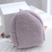 コインケース キッズ 子供用 ふわふわ もこもこ マルチポーチ フック付き 吊り下げ 財布 ポーチ ミニポーチ かわいい おしゃれ シンプル 無地 キュート 女の子 女子 小学生 幼児 園児
