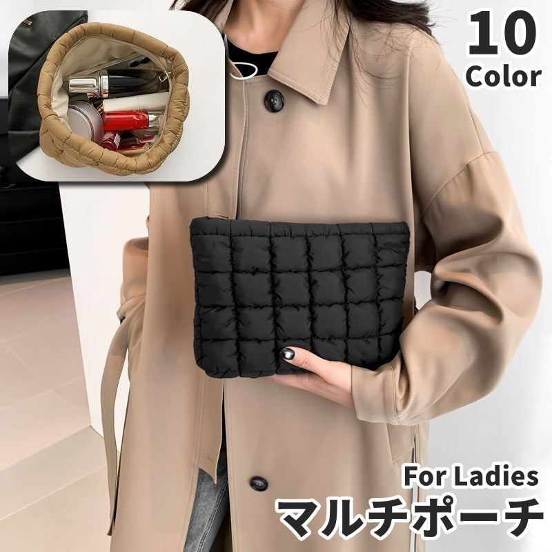 マルチポーチ 化粧ポーチ メイクポーチ クラッチバッグ セカンドバッグ 小物入れ 商品画像