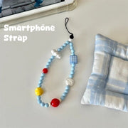 スマホストラップ 23cm ハンドストラップ レディース ビーズ スマートフォン 雲 かわいい おしゃれ カジュアル ポップ ユニーク 女子 大人女子 女性 携帯 持ち運び ポータブル
