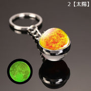 キーホルダー キーリング バッグチャーム 惑星 スター プラネット 宇宙 夜光 蓄光 光る プレゼント ギフト 景品 おしゃれ